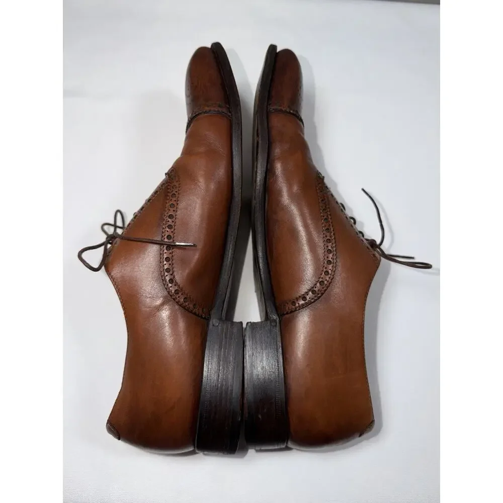 Silvano Sassetti Italy Size 11 Brown Captor Brogue Oxford Men’s Dress Shoes